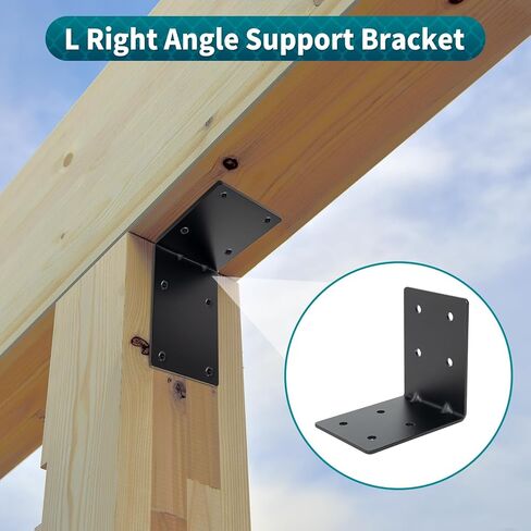 4 بوصة × 4 بوصة × 3-1/8 بوصة دعامة زاوية L من الفولاذ شديد التحمل، دعامة دعم 90 درجة للعوارض الخشبية، أرفف البرجولات والأثاث، سمك 0.12 بوصة، أقصى تحميل 160 رطل، 4 عبوات in Kuwait