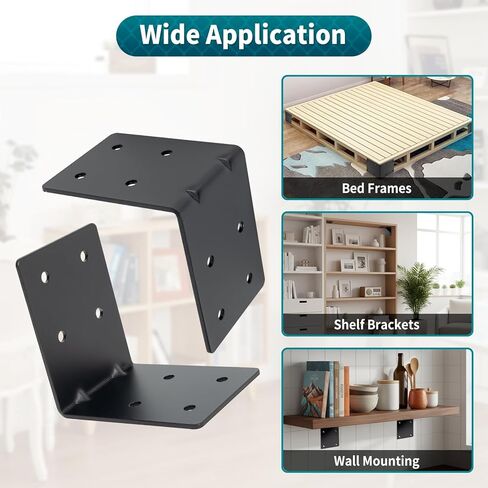 4 بوصة × 4 بوصة × 3-1/8 بوصة دعامة زاوية L من الفولاذ شديد التحمل، دعامة دعم 90 درجة للعوارض الخشبية، أرفف البرجولات والأثاث، سمك 0.12 بوصة، أقصى تحميل 160 رطل، 4 عبوات in Kuwait