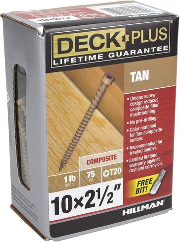 Tan Star-Drive Composite Deck Screw #10 x 2-1/2" in Saudi Arabia