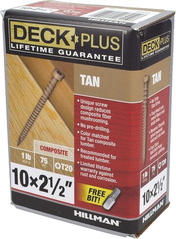 Tan Star-Drive Composite Deck Screw #10 x 2-1/2" in Saudi Arabia