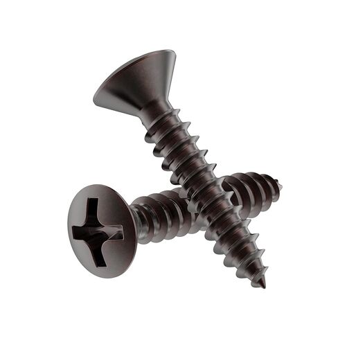 #5 x 5/8" Antique Copper Oval Head Phillips Wood Screws - Pack of 25 - Self Tapping Screws for Wood - OH558-SAC in Saudi Arabia