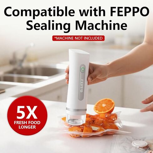 30 عبوة من أكياس تفريغ الهواء القابلة لإعادة الاستخدام من أجل FEPPO، أكياس Sous Vide شديدة التحمل خالية من مادة BPA (15 صغيرة، 15 متوسطة) مع مشبكين للغلق، أكياس تخزين طعام مضادة للتسرب للفريزر والميكروويف وإعداد الوجبات in Kuwait