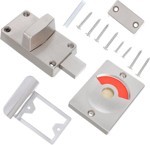 TEHAUX Indicator Door Lock for Bathroom Stall Keyless Privacy Latch with Occupied Vacant Display Stainless Steel Commercial Door Lock for Public Restrooms and Shower Cubicles in Saudi Arabia