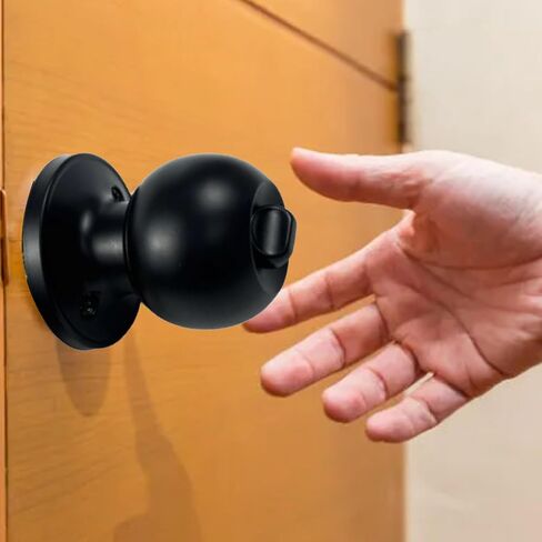 Fafeicy Round Bathroom Lock Black Handle Security Door 30 to 50mm Thick 3 Keys Bedroom Bathroom in Saudi Arabia