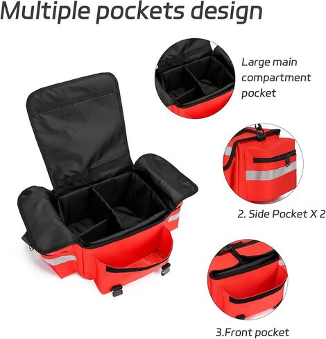 Medical Bag Empty First Aid Bag,First Responder Bag, First Aid Carrier for EMT, EMS, Paramedics and Emergency Medical Supplies Kit(Bag Only) in Saudi Arabia