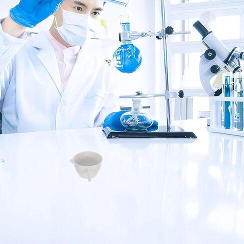 SOLUSTRE 2pcs Laboratory Evaporating Dishes with Handle Porcelain Round Bottom Bowls Acid Alkali Resistant for Heating Evaporation and Concentration in Labs in Saudi Arabia