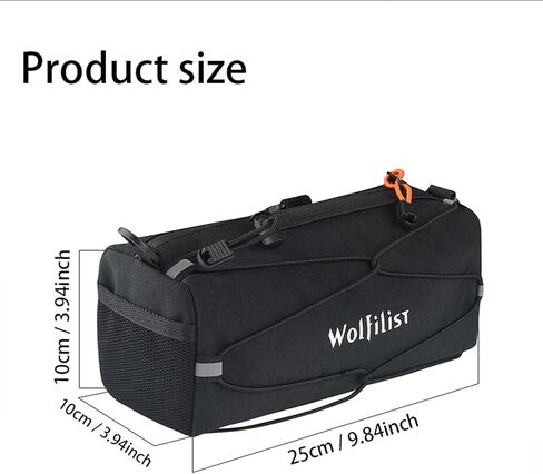 حقيبة مقود الدراجة متعددة الوظائف من WOLFILIST - حقيبة أمامية بإطار دراجة مقاوم للماء سعة 2.4 لتر، مقود قابل للتحويل إلى حقيبة حبال حول الجسم، تصميم بسيط للدراجات الجبلية/الطرق in Kuwait