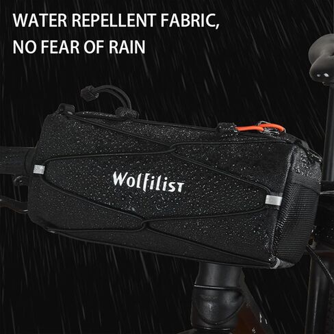 حقيبة مقود الدراجة متعددة الوظائف من WOLFILIST - حقيبة أمامية بإطار دراجة مقاوم للماء سعة 2.4 لتر، مقود قابل للتحويل إلى حقيبة حبال حول الجسم، تصميم بسيط للدراجات الجبلية/الطرق in Kuwait