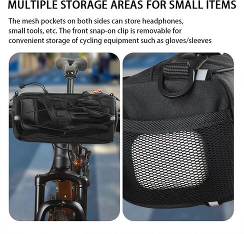 حقيبة مقود الدراجة متعددة الوظائف من WOLFILIST - حقيبة أمامية بإطار دراجة مقاوم للماء سعة 2.4 لتر، مقود قابل للتحويل إلى حقيبة حبال حول الجسم، تصميم بسيط للدراجات الجبلية/الطرق in Kuwait