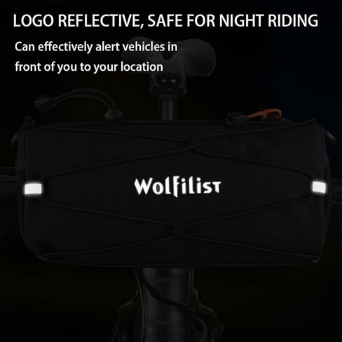 حقيبة مقود الدراجة متعددة الوظائف من WOLFILIST - حقيبة أمامية بإطار دراجة مقاوم للماء سعة 2.4 لتر، مقود قابل للتحويل إلى حقيبة حبال حول الجسم، تصميم بسيط للدراجات الجبلية/الطرق in Kuwait