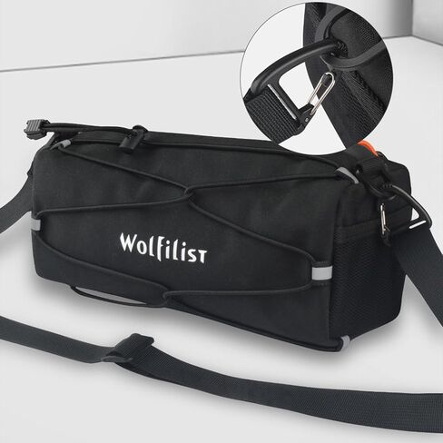 حقيبة مقود الدراجة متعددة الوظائف من WOLFILIST - حقيبة أمامية بإطار دراجة مقاوم للماء سعة 2.4 لتر، مقود قابل للتحويل إلى حقيبة حبال حول الجسم، تصميم بسيط للدراجات الجبلية/الطرق in Kuwait