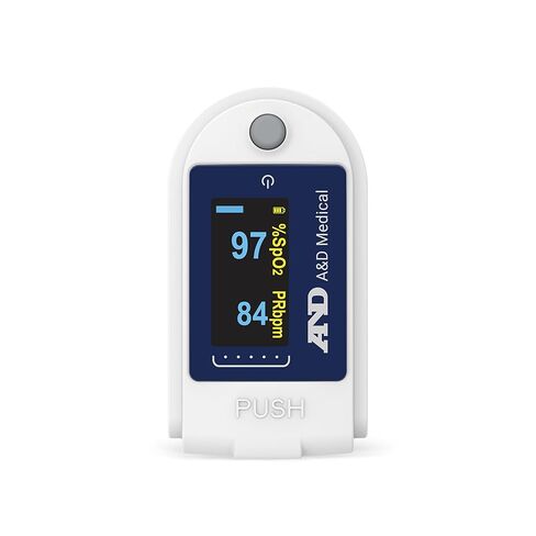مقياس التأكسج الطبي بأطراف الأصابع بتقنية البلوتوث UP-200BLE من A&D - للاستخدام الرياضي والعافي. مسارات O2، SpO2، النبض. يشتمل على العلبة، والحبل، والبطاريات. متوافق مع iOS/أندرويد. in Saudi Arabia