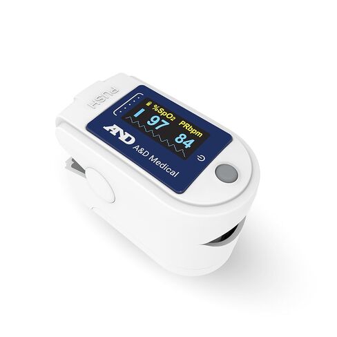 مقياس التأكسج الطبي بأطراف الأصابع بتقنية البلوتوث UP-200BLE من A&D - للاستخدام الرياضي والعافي. مسارات O2، SpO2، النبض. يشتمل على العلبة، والحبل، والبطاريات. متوافق مع iOS/أندرويد. in Saudi Arabia