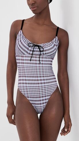 Good American Women's Plaid Drawstring Swimsuit in Saudi Arabia