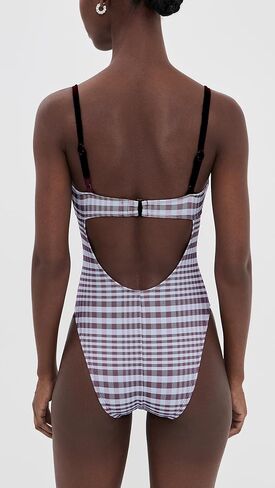 Good American Women's Plaid Drawstring Swimsuit in Saudi Arabia