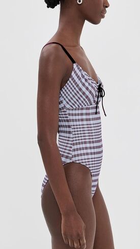 Good American Women's Plaid Drawstring Swimsuit in Saudi Arabia