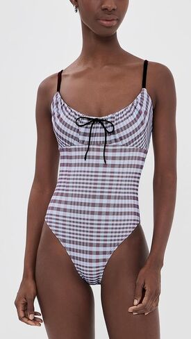 Good American Women's Plaid Drawstring Swimsuit in Saudi Arabia