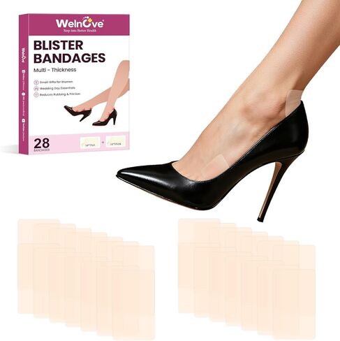 Welnove 14ct Hydrocolloid Blister Bandages for Wedding - Wedding Day Essentials Emergency Kit, Bridesmaid Gifts - Blister Pads for Heel, Feet,Toe - Gel Blister Protection for Rubbing,High Heels in Saudi Arabia