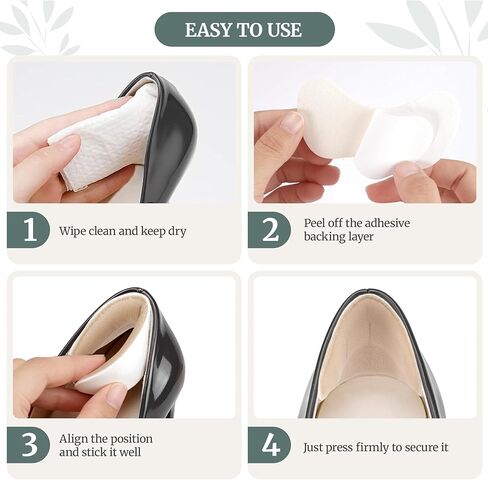Heel Pads for Shoes, Shoe Inserts for Women - 4 Pairs Heel Grips & Cushion Pads, Anti-Slip Heel Protectors for Loose Shoes, Blister Prevention & Pain Relief in Saudi Arabia