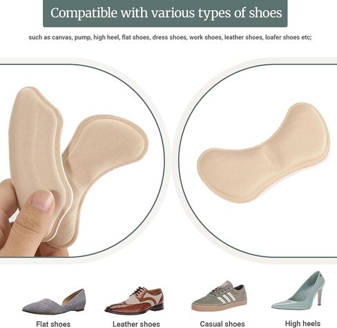 Heel Pads for Shoes, Shoe Inserts for Women - 4 Pairs Heel Grips & Cushion Pads, Anti-Slip Heel Protectors for Loose Shoes, Blister Prevention & Pain Relief in Saudi Arabia