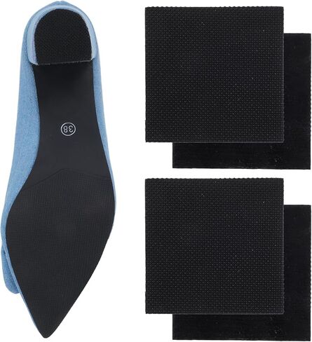 2 Pairs Shoe Heel Repair Rubber Pads, Cuttable Square Boot Heel Replacement, Anti-Slip Shoe Heel Repair Kit, 4 mm Thick Boot Sole Replacement for Women Men Boots in Saudi Arabia