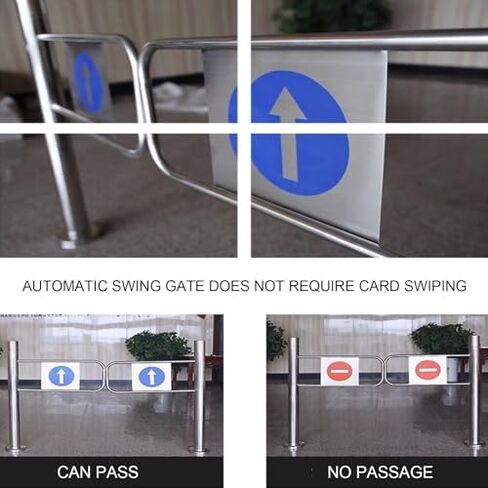 Automatic Safety Swing Gate - Spring-Loaded Mechanism for Warehouse, Supermarket, Shopping Mall Entrances - Durable, Secure Access Control Solution, Silver-(LxH) 100x97cm/3.28x3.18ft in Saudi Arabia