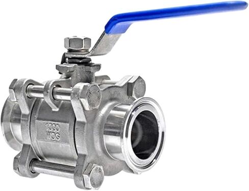 1/2 "3/4" 1 "SS304 الفولاذ المقاوم للصدأ SS316 صمام الكرة الصحية 3 نوع الطويق المشبك ثلاث قطع(1) in Kuwait