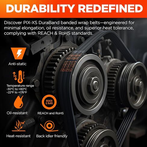 حزام PIX ​​2HB148 DuraBand XS HB V-Belt 151in OC ملفوف (شريطين) - يستبدل المتوافق مع OEM 2HB148، 2-B148، 2/B148، RB148-2، RB148/2، B148/2 in Saudi Arabia