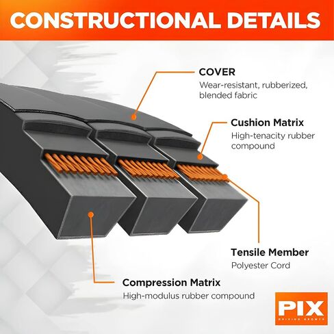 حزام PIX ​​2HB148 DuraBand XS HB V-Belt 151in OC ملفوف (شريطين) - يستبدل المتوافق مع OEM 2HB148، 2-B148، 2/B148، RB148-2، RB148/2، B148/2 in Saudi Arabia