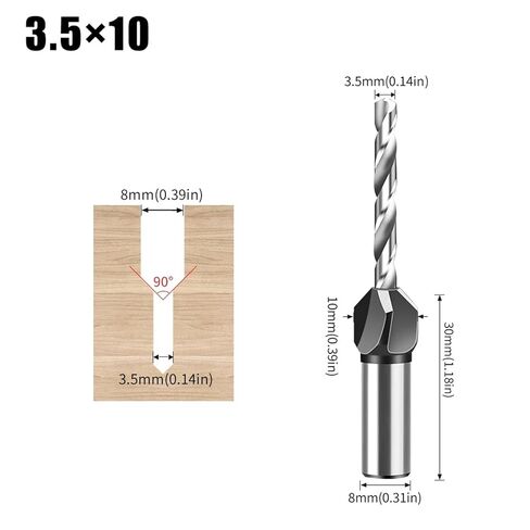 Woodworking Limit Four Edge Countersink Drill Alloy Drill Cone Drill Adjustable Depth Step Drill Screw Countersink Drill Bit(Drill Bit 3.5X10mm) in Saudi Arabia
