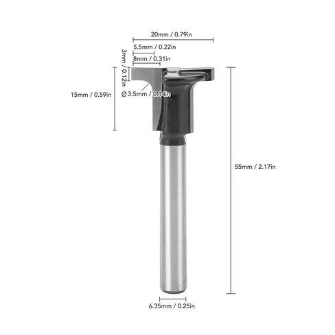 T Slot Cutter Router Bit, T Slot Keyhole Router Bit Strong Carbide Blades, T Track Slotting Milling Cutter for Woodworking in Saudi Arabia