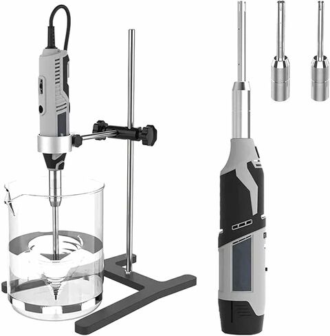High-Speed Lab Homogenizer 5000-35000rpm, Handheld Emulsifier with Stainless Steel Probes (10mm & 8mm), Ideal for Cosmetic & Laboratory Use in Saudi Arabia