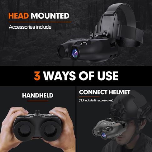 نظارات الرؤية الليلية GTMEDIA للبالغين، مناظير للرؤية الليلية بالأشعة تحت الحمراء قابلة لإعادة الشحن بطول 984 قدمًا، وشاشة TFT عالية الوضوح مقاس 1.54 بوصة، وتكبير رقمي 5X، ودعم الصور والفيديو، وبطاقة ذاكرة 32 جيجا in Kuwait