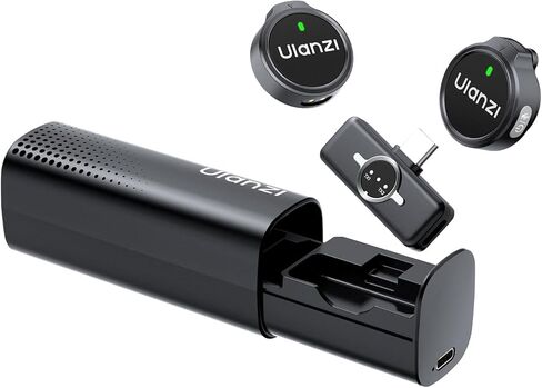 ULANZI A21 ميكروفون لاسلكي بدرج لهاتف iPhone15/16/17/Android، ميكروفون USB C صغير مع 32 كيلو هرتز 24 بت، تقليل الضوضاء AI، زر خفيف الوزن TX، بطارية 36 ساعة لتسجيل الفيديو والبث in Saudi Arabia