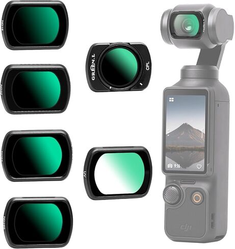 فلتر رذاذ أسود مغناطيسي من GREEN.L لـ DJI Osmo Pocket 3، تأثير سينمائي Pro-Mist بقوة 1/4، رفيع للغاية، متعدد الطبقات، زجاج بصري عالي الدقة in Kuwait