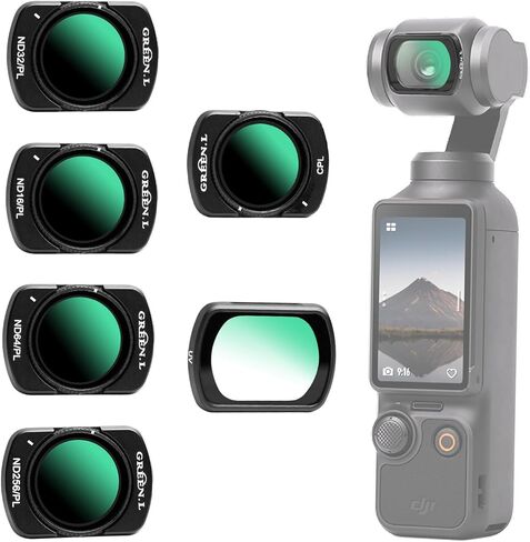 فلتر رذاذ أسود مغناطيسي من GREEN.L لـ DJI Osmo Pocket 3، تأثير سينمائي Pro-Mist بقوة 1/4، رفيع للغاية، متعدد الطبقات، زجاج بصري عالي الدقة in Kuwait