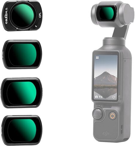 فلتر رذاذ أسود مغناطيسي من GREEN.L لـ DJI Osmo Pocket 3، تأثير سينمائي Pro-Mist بقوة 1/4، رفيع للغاية، متعدد الطبقات، زجاج بصري عالي الدقة in Kuwait