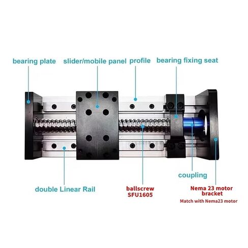 80mm Wide Linear Guide Platform SFU1605 Ball Screw Module Dual HGR15 3Nm Nema23 57mm Stepper Motor(200mm) in Saudi Arabia