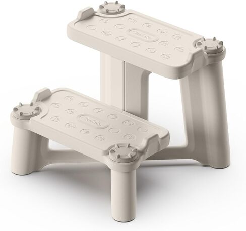 UNCLE WU Kids Step Stool –X Design Anti Base, Dual Height Toddler Stool for Bathroom & Kitchen | Non-Slip, 12" Tall,Supports 200 lbs, Potty Training Helper in Kuwait