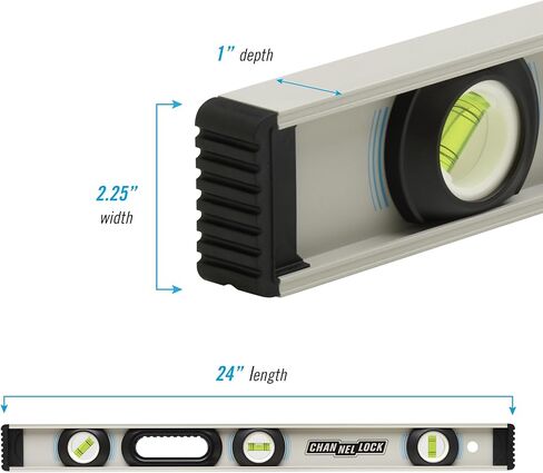 CHANNELLOCK 24-Inch, Professional-Grade Aluminum I-Beam Level with 3 Vials, 5100-0024 in Saudi Arabia