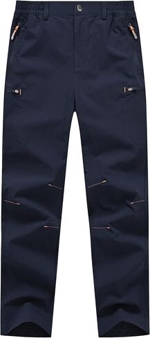 Kids Hiking Cargo Pants Quick Dry Lightweight Outdoor Scout Pants Waterproof with Zip Pockets 4-16Y in Saudi Arabia