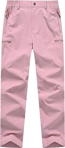 Kids Hiking Cargo Pants Quick Dry Lightweight Outdoor Scout Pants Waterproof with Zip Pockets 4-16Y in Saudi Arabia