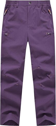 Kids Hiking Cargo Pants Quick Dry Lightweight Outdoor Scout Pants Waterproof with Zip Pockets 4-16Y in Saudi Arabia