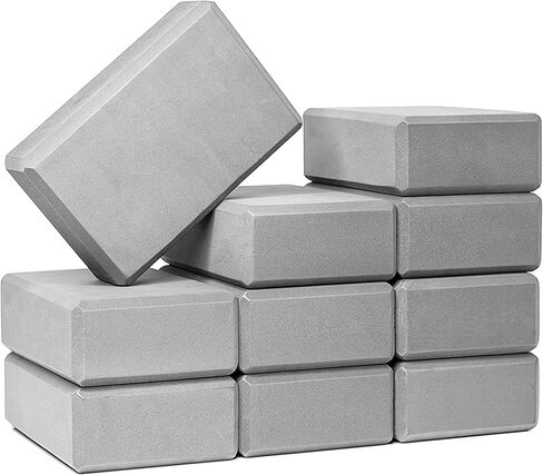 Hello Fit 3 "Block Yoga Block ، 10 حزمة كتل اليوغا Eva Foam ، لبنة اليوغا الثابتة ، ورغوة التوازن للتمديد ، والبلااتيس ، والتمرين ، 3" × 6 "× 9" in Kuwait