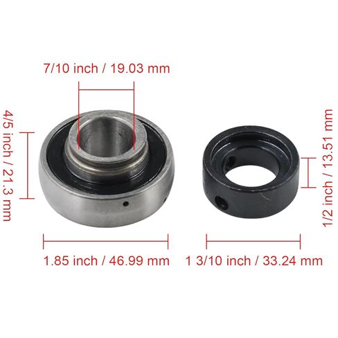 SA204-12 3/4" x 47mm Eccentric Locking Collar Insert Bearing, Spherical OD for 741-0309 941-0309 741-0310 941-0310 RA012RRB JD9217 VE-012 SXV-012 GRA02RRB AEL204-012D FH-204-12 in Saudi Arabia