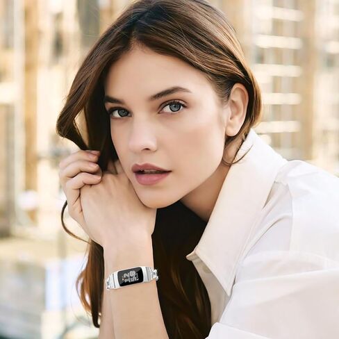 Bling Bracelet Dressy Bands Compatible with Fitbit Charge 6/Charge 5, Adjustable Premium Metal Straps Replacement Straps for Women in Saudi Arabia