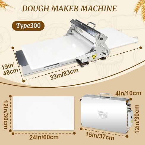 Manual Dough Sheeter 23.6"x12",Roller Machine,Commercial Folding Dough Maker with Carry Handle, Adjustable Thickness for Pizza, Pasta, Pastry in Saudi Arabia
