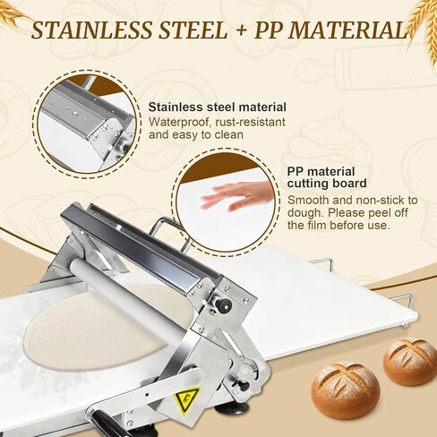 Manual Dough Sheeter 23.6"x12",Roller Machine,Commercial Folding Dough Maker with Carry Handle, Adjustable Thickness for Pizza, Pasta, Pastry in Saudi Arabia