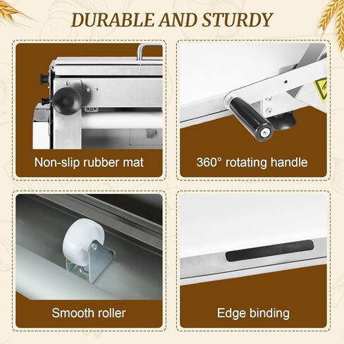 Manual Dough Sheeter 23.6"x12",Roller Machine,Commercial Folding Dough Maker with Carry Handle, Adjustable Thickness for Pizza, Pasta, Pastry in Saudi Arabia