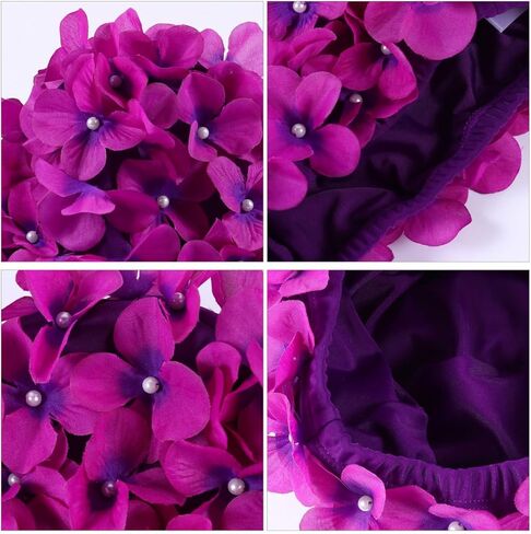 POPETPOP Flower Swim Cap for Women with Widened Ear Cover Handmade Petal Design Hair Protection Bathing Cap for Swimming and Sunscreen Comfortable Purple Turban Style in Saudi Arabia